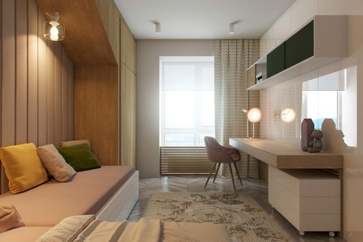 Обустройство прямоугольной комнаты