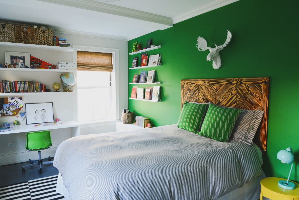 Детская каюта зеленые стены