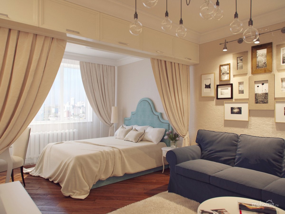 Гостиная-спальня 17м2 икея