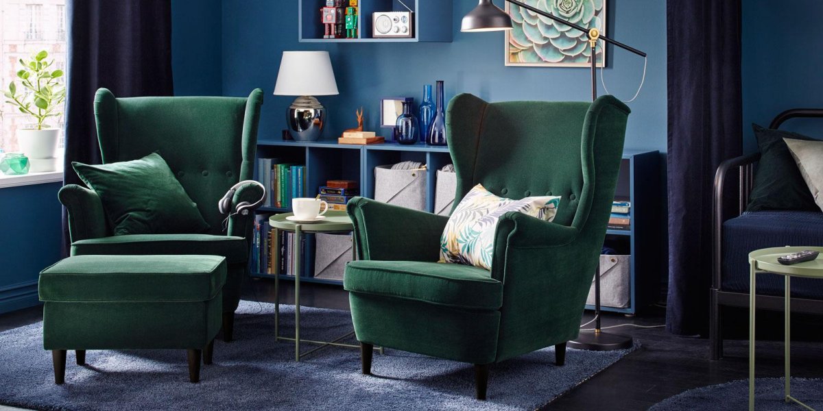 Зеленое кресло ikea