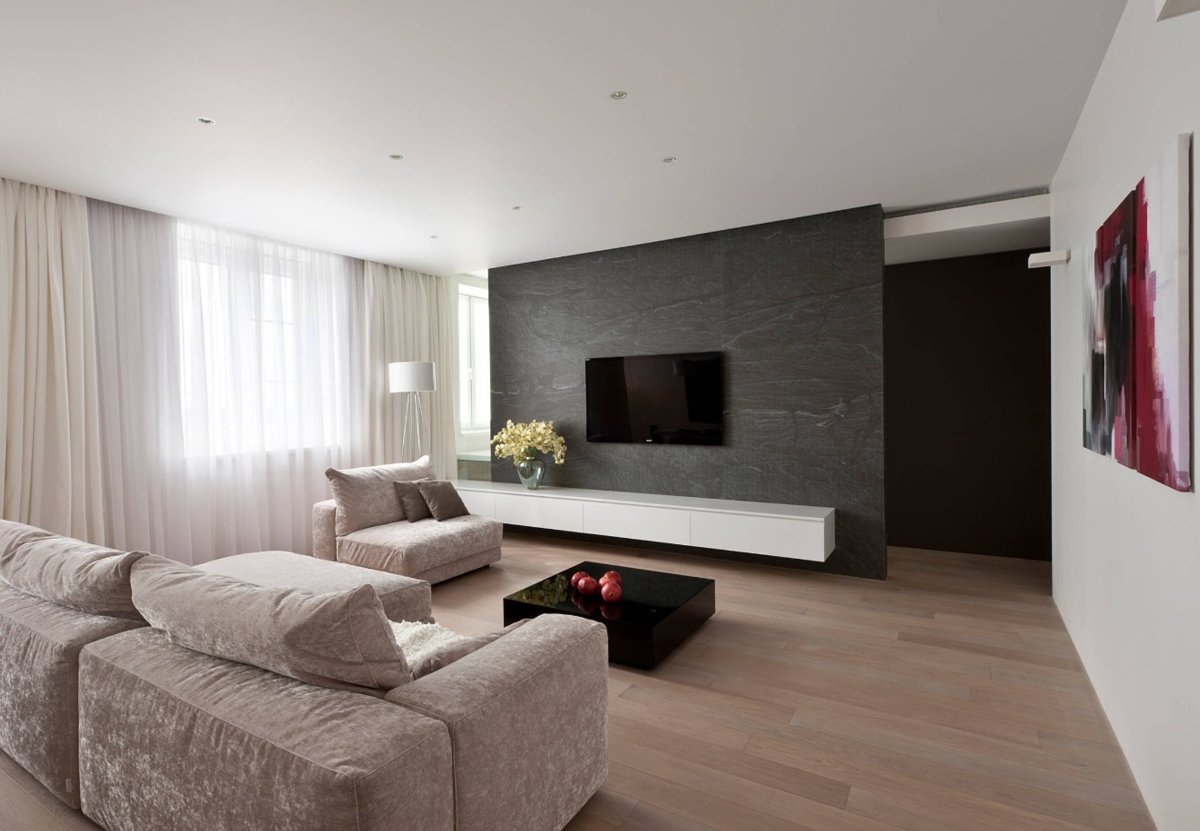 Гостиная в светлых тонах