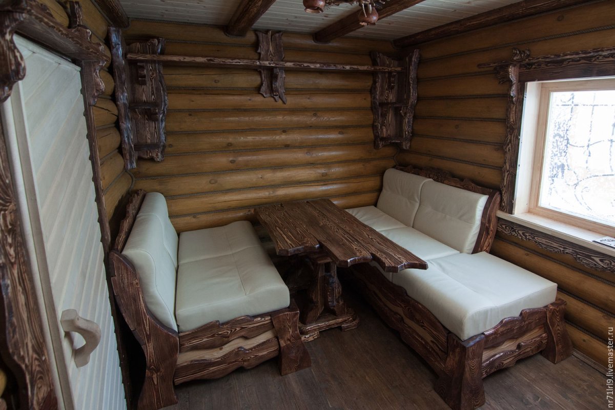 Комната отдыха в бане с кроватью