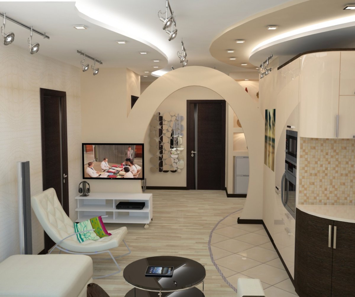 Гостиная совмещенная с коридором