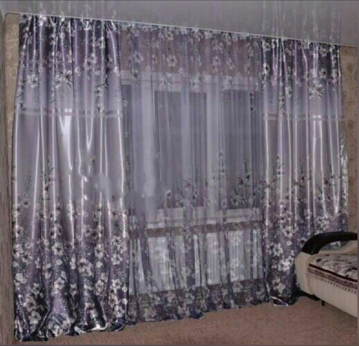 Шторы в спальню на два окна