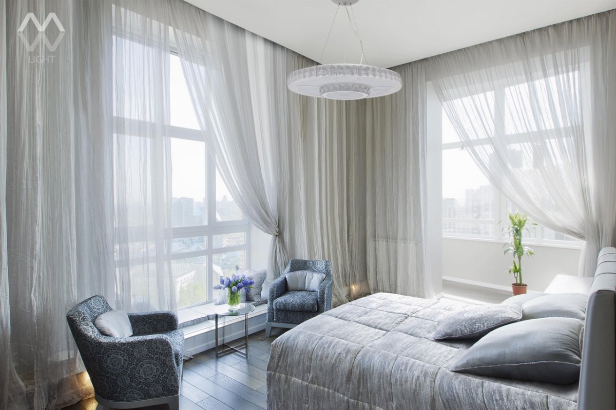 Тюль с ламбрекеном для спальни