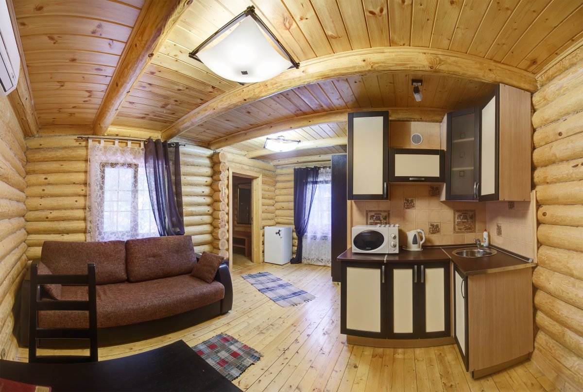 Одноэтажная баня 6х6 с террасой и комнатой отдыха