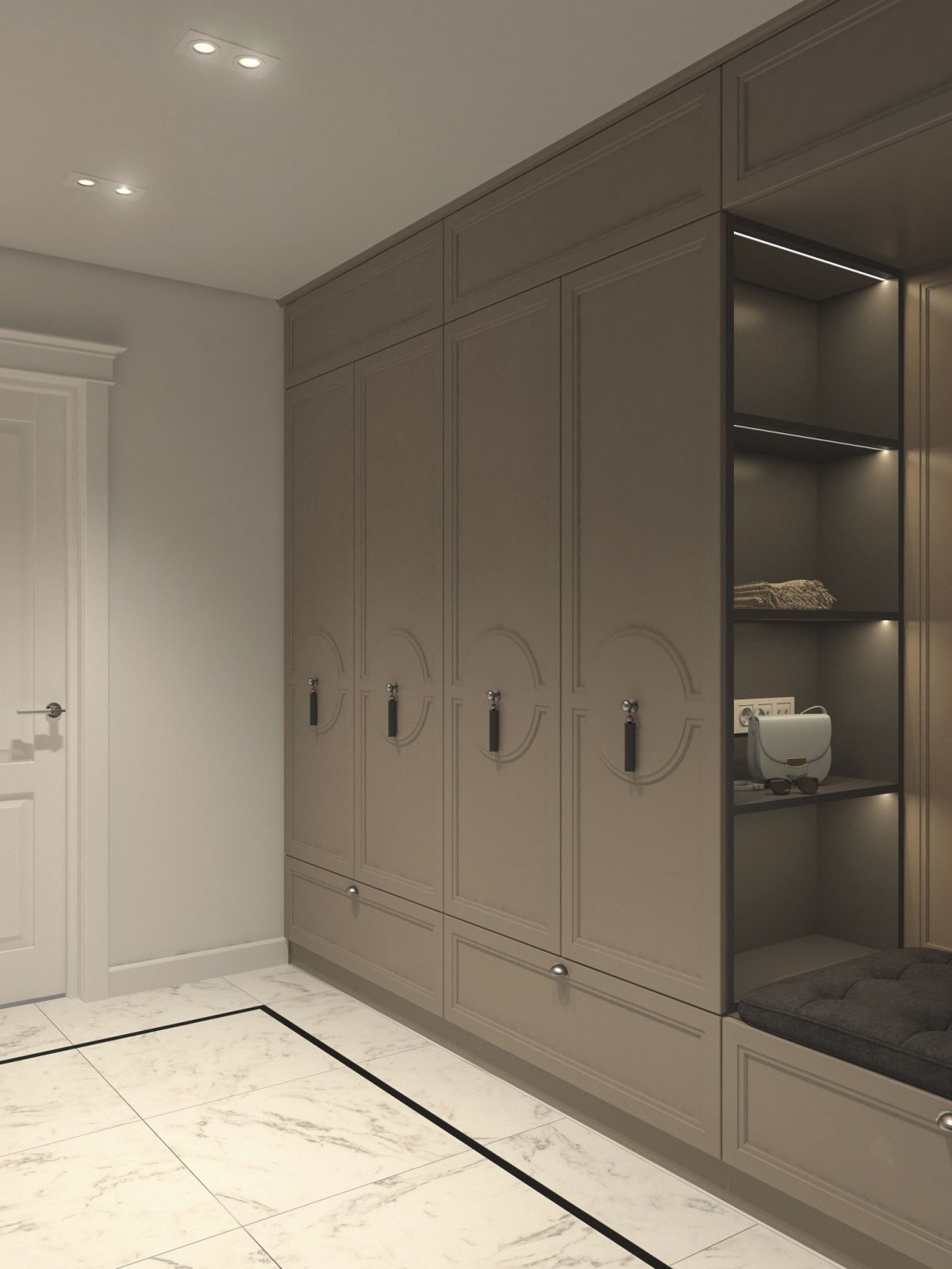 Встроенный распашной шкаф в прихожую