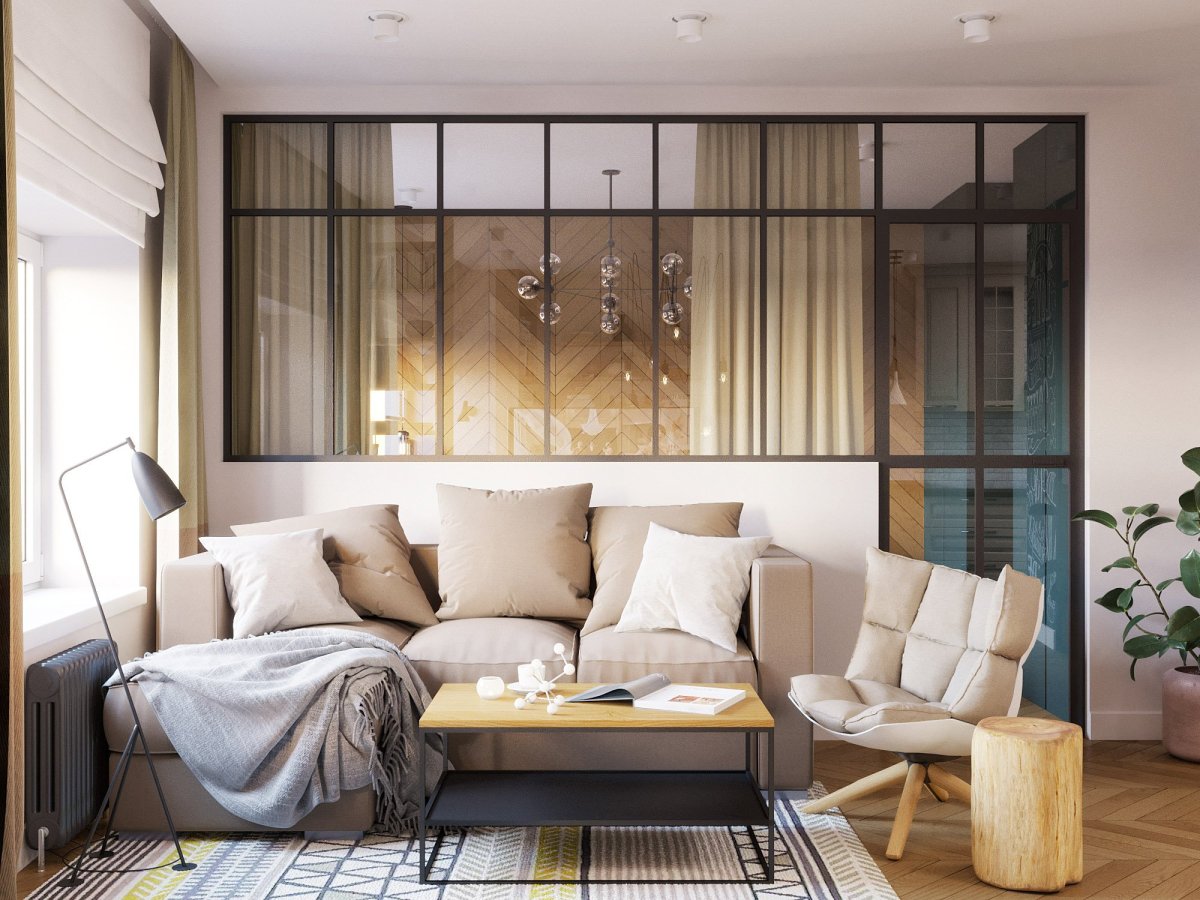 Перегородка между спальней и гостиной