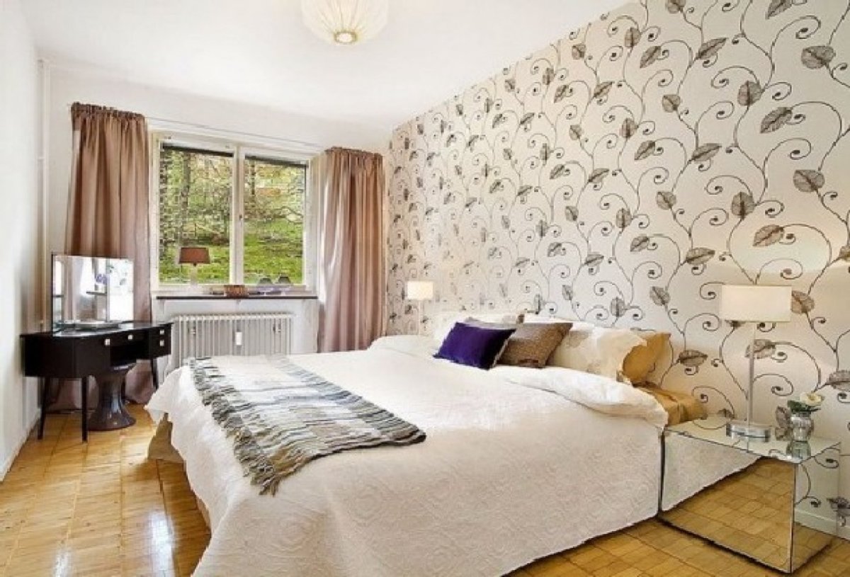 Спокойные обои в спальню