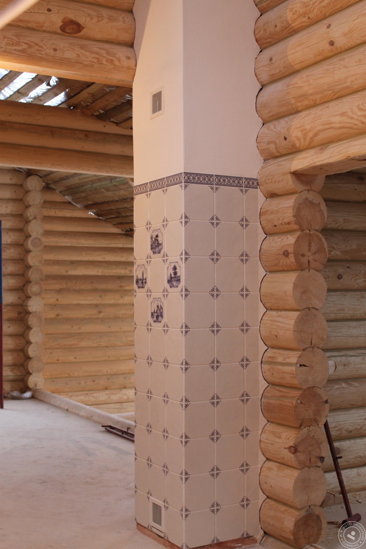 Отделка печи в доме на даче