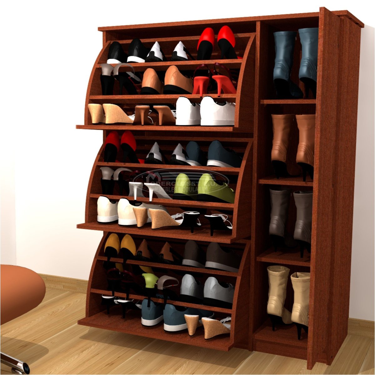 Полки для обуви в шкаф в половину