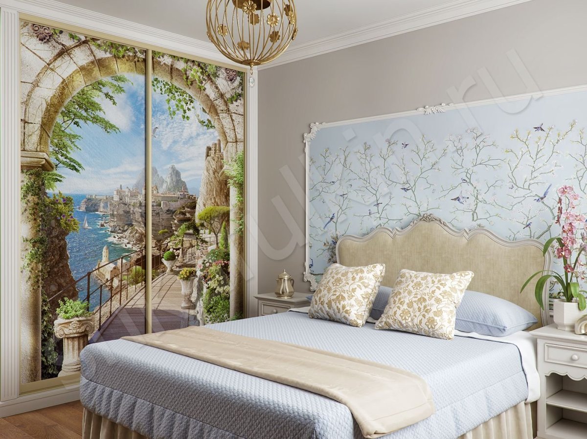 Греческий стиль в интерьере спальни