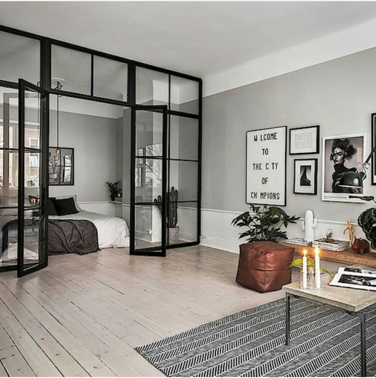 Лофт перегородка раздвижная