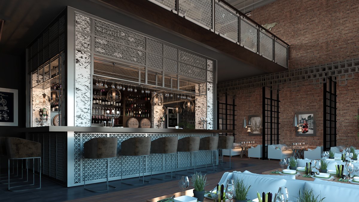 Кафе бар в стиле лофт