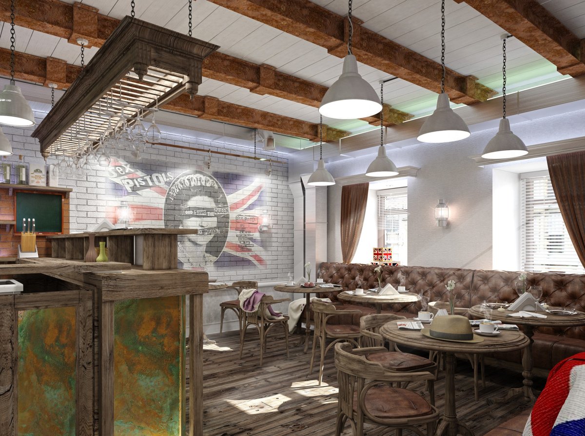 Интерьеры кафе и ресторанов в стиле лофт