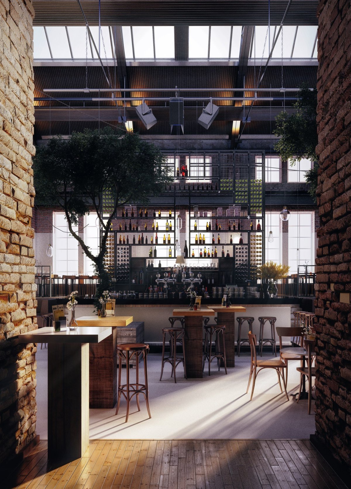 Кафе бар в стиле лофт