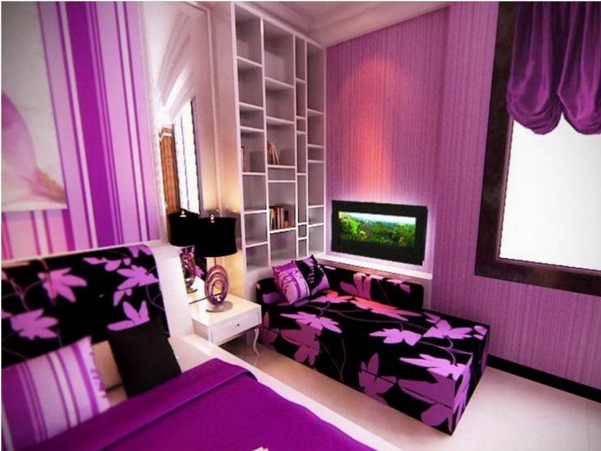 Комната для подростка девочки сиреневого цвета