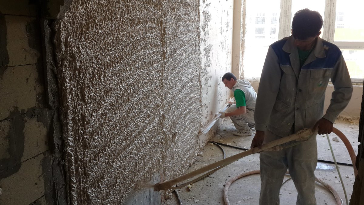 Штукатурка цементно Песчаная механизированная