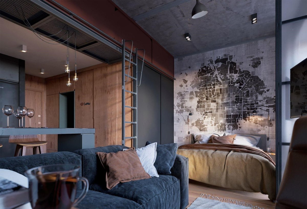 Двухкомнатная хрущевка лофт