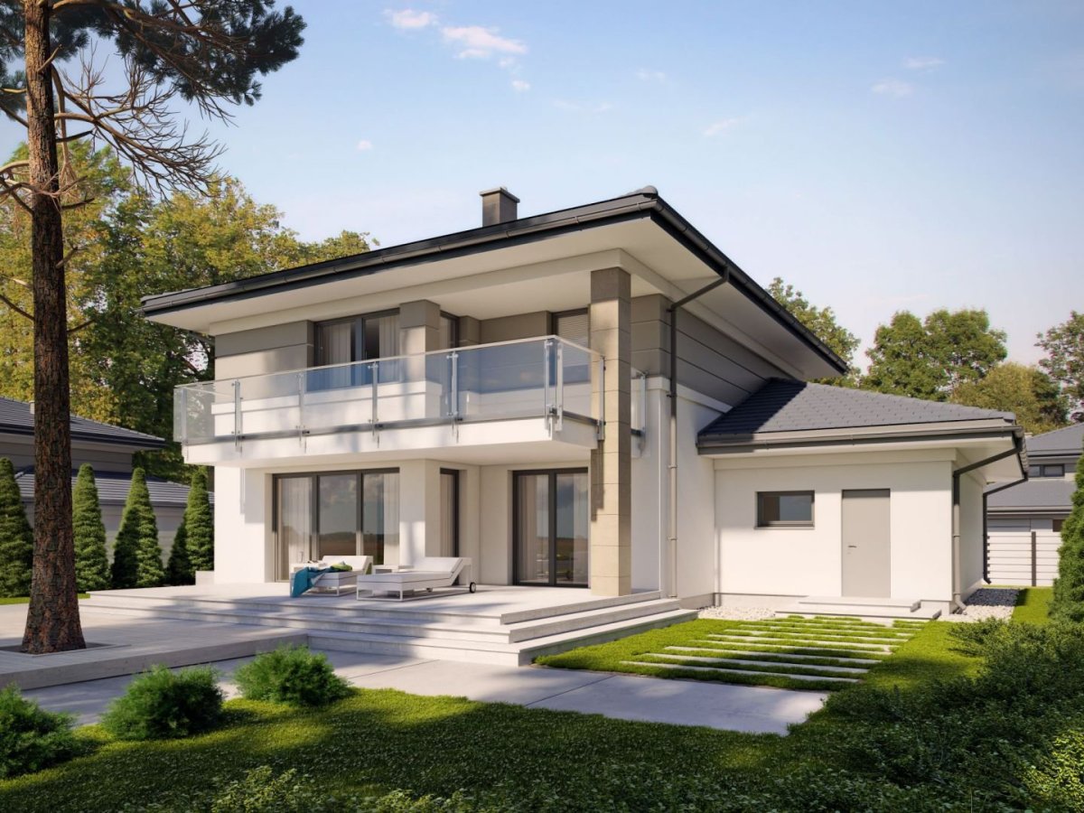 Современный двухэтажный дом