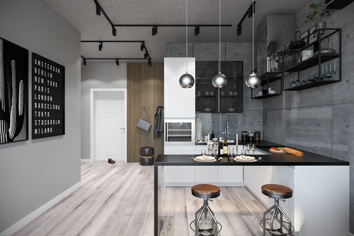 Вытяжка в стиле лофт