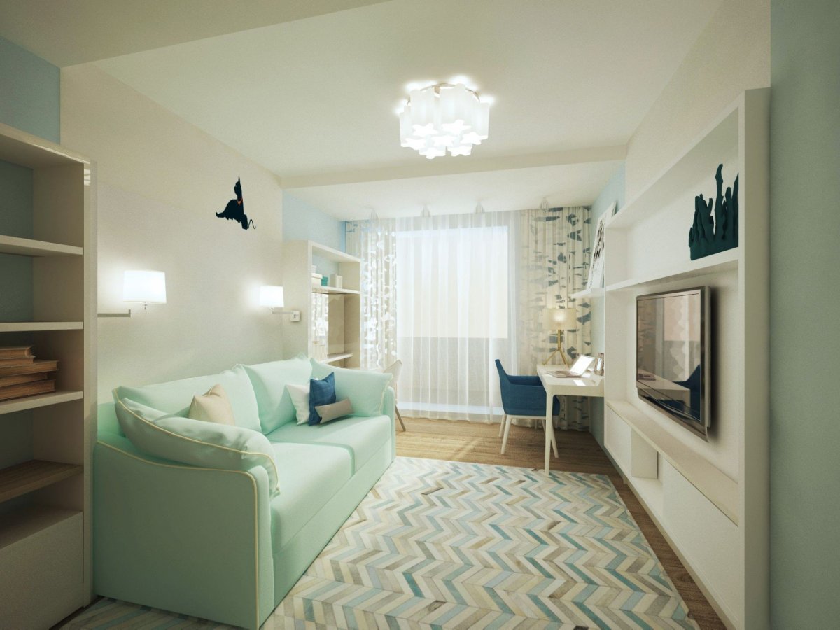 Интерьер однокомнатной квартиры с альковом