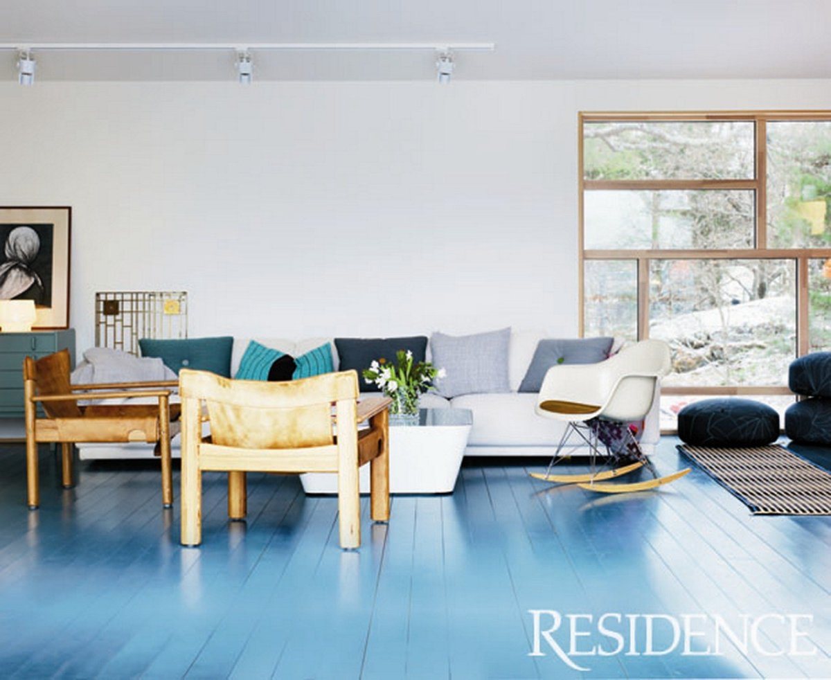 Дизайнерский ламинат синий