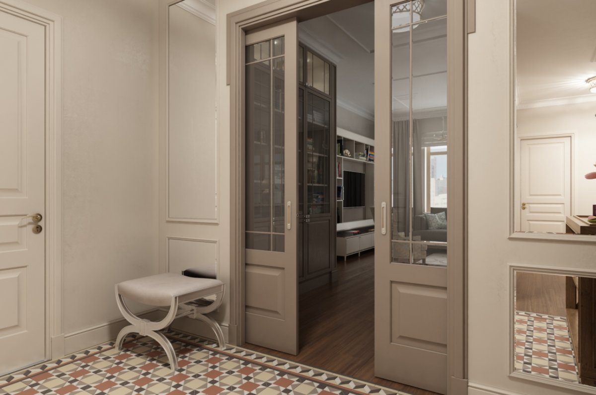 Прихожая в стиле американская классика