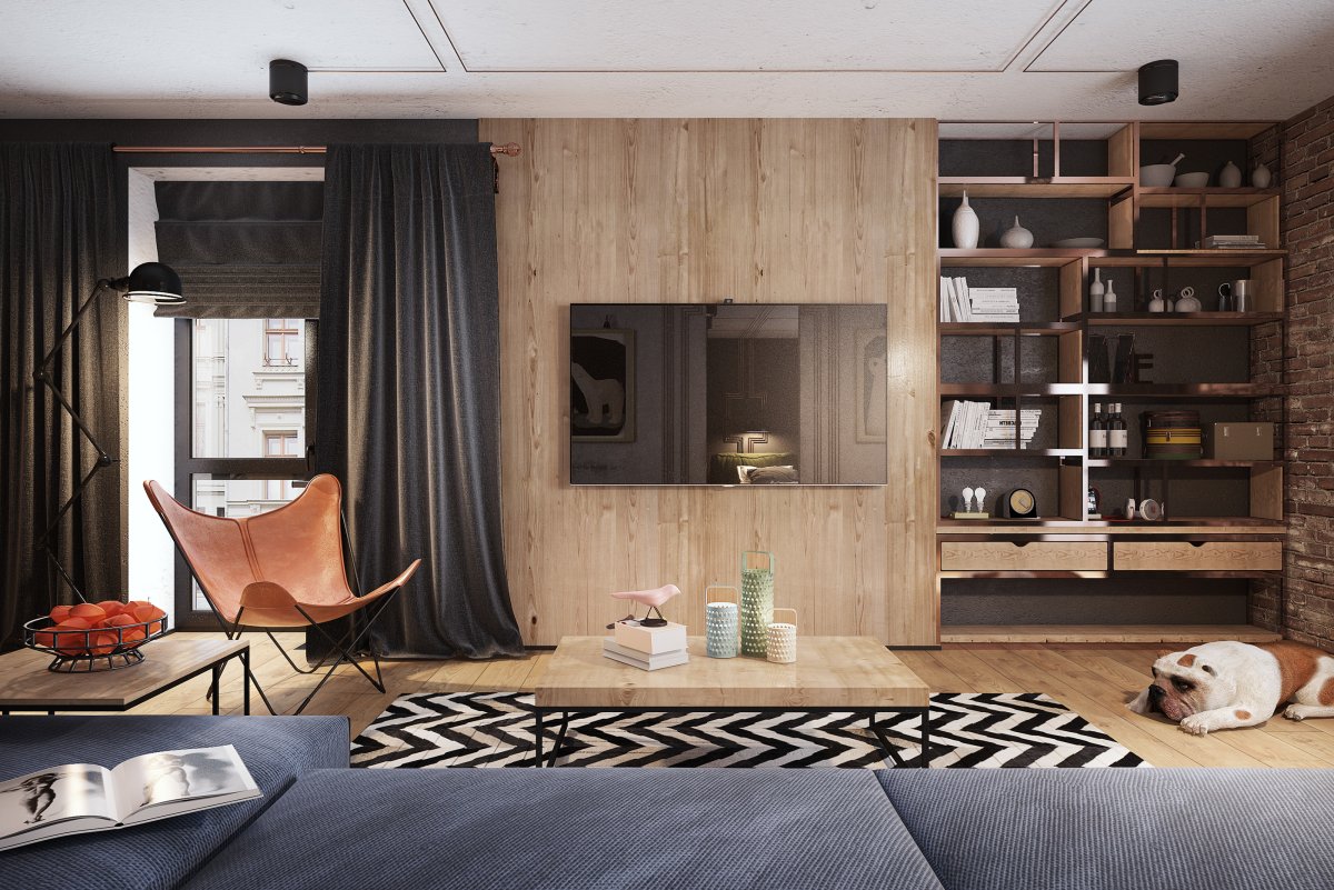 Спальня 20 кв.м лофт