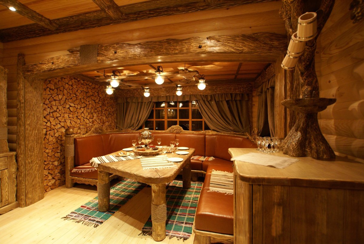 Внутренний интерьер бани