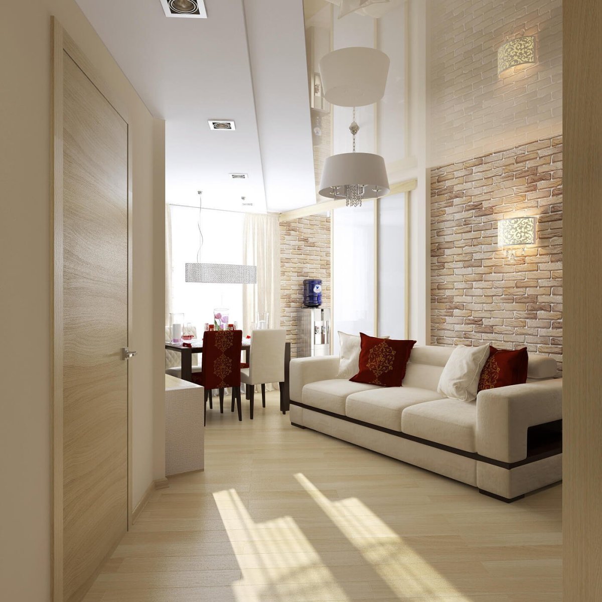 Гостиная в светлых тонах