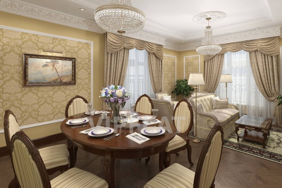 Красивая мебель для столовой в своем доме