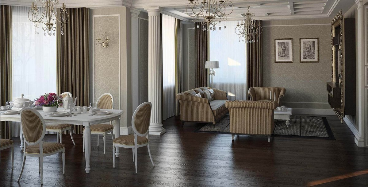 Цветной потолок в интерьере