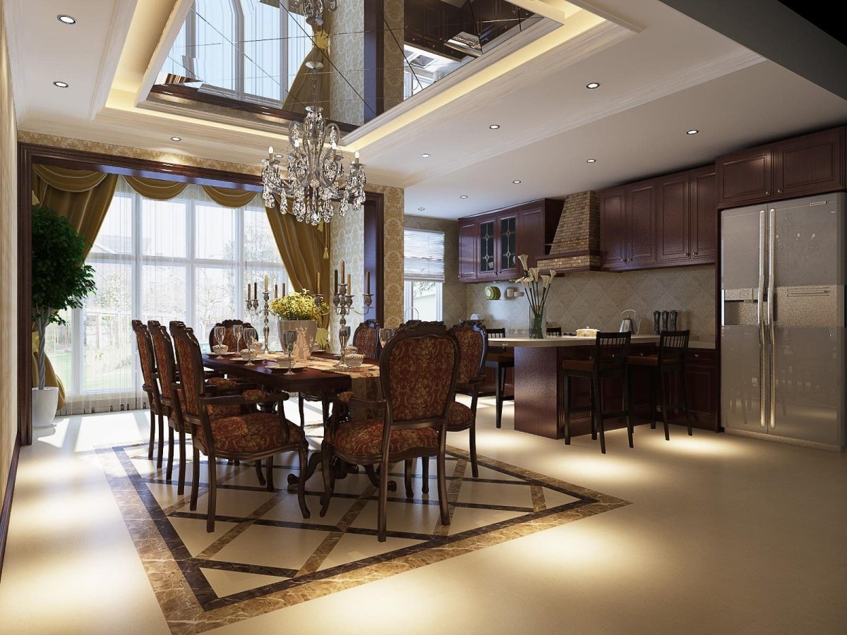 Зонирование кухни столовой в стиле Прованс