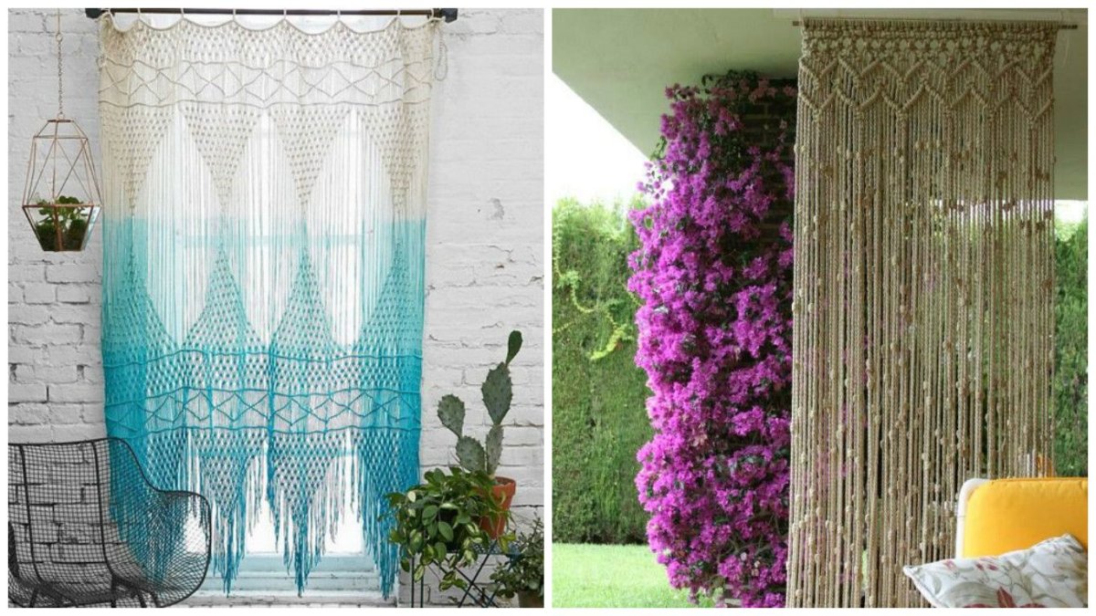Нитяные шторы макраме