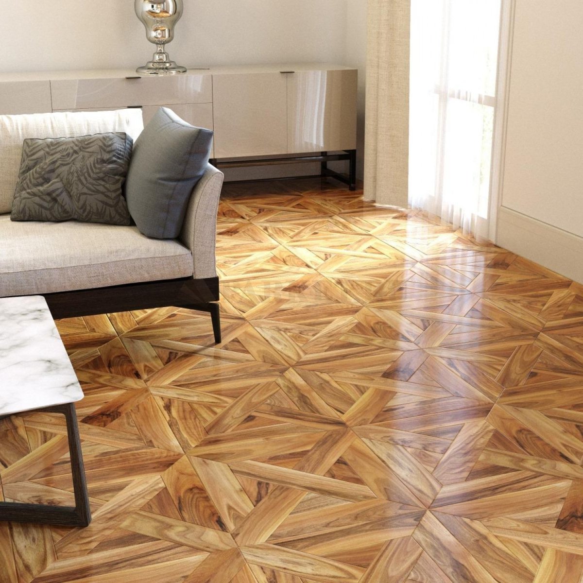 Укладка ламината квадратами