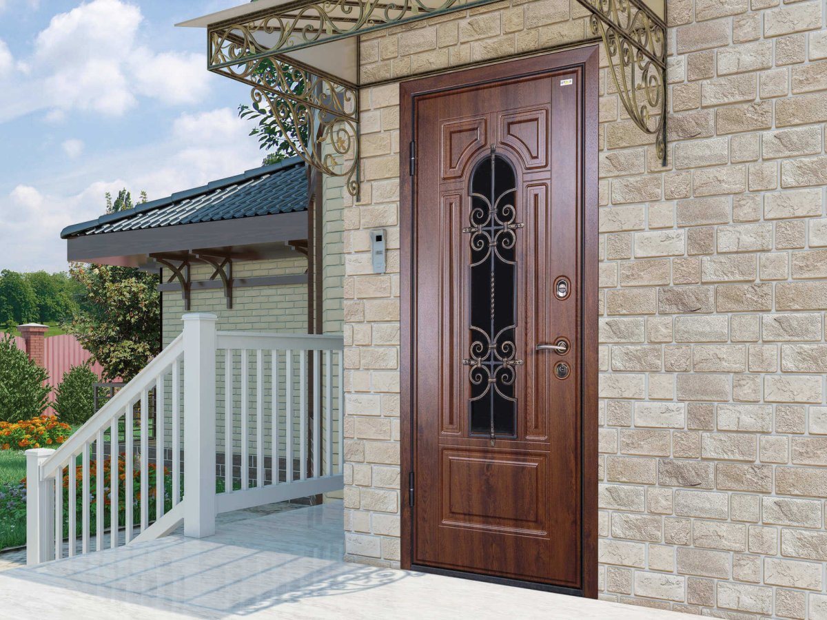 Дверь входная двойная со стеклом