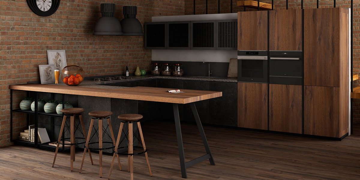 Кухня в стиле лофт Минимализм