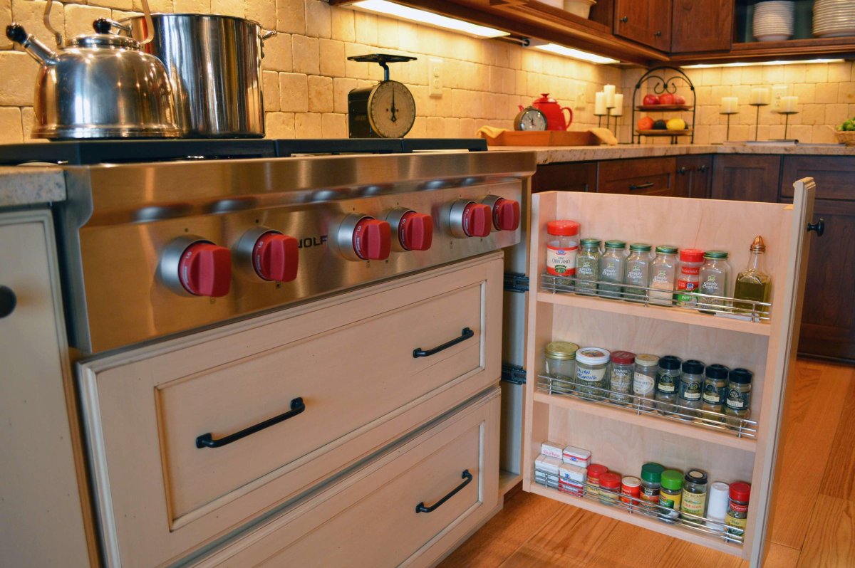 Хлебница в кухонном шкафу