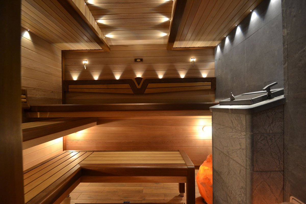 Оригинальный потолок в сауне