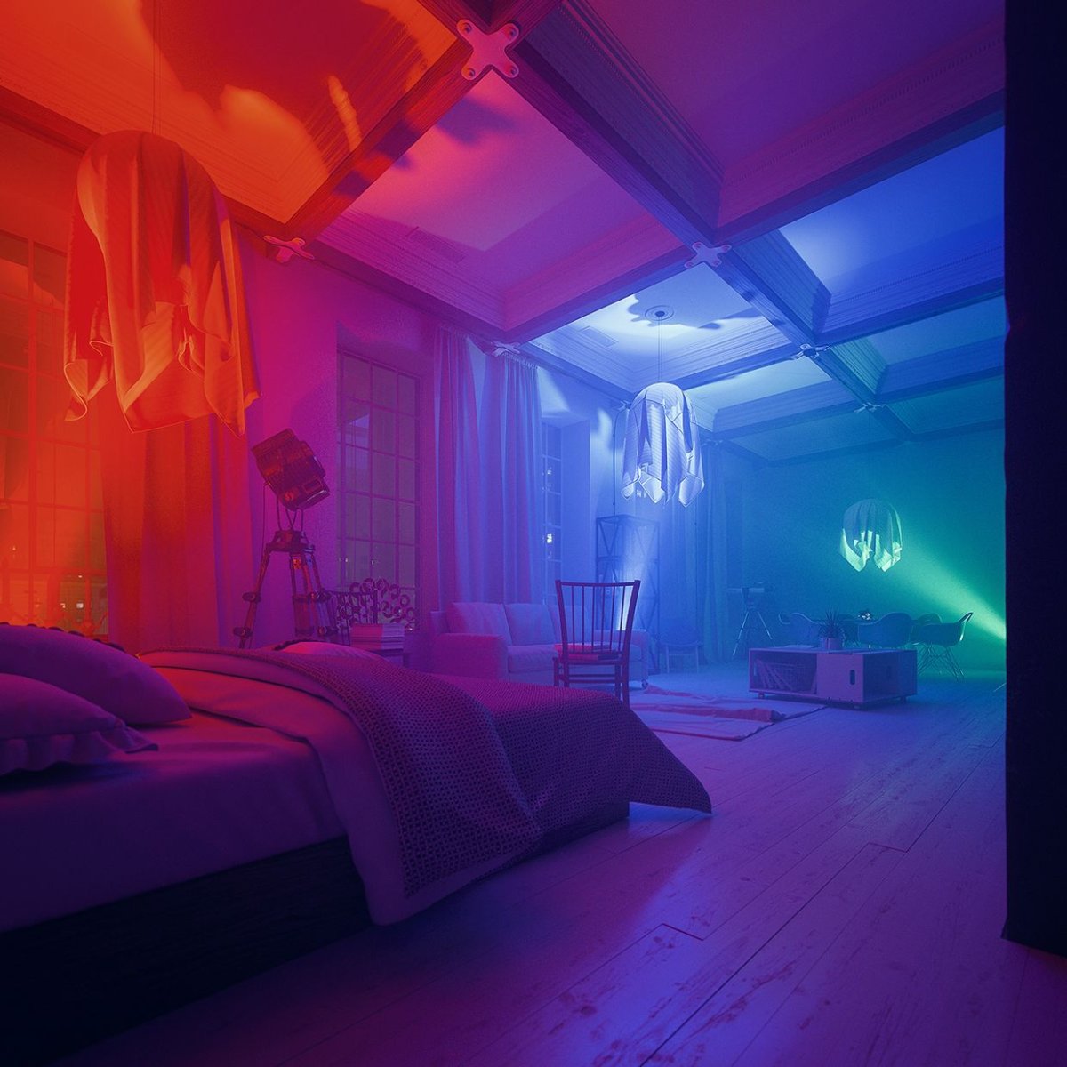 Геймерская комната с неоном