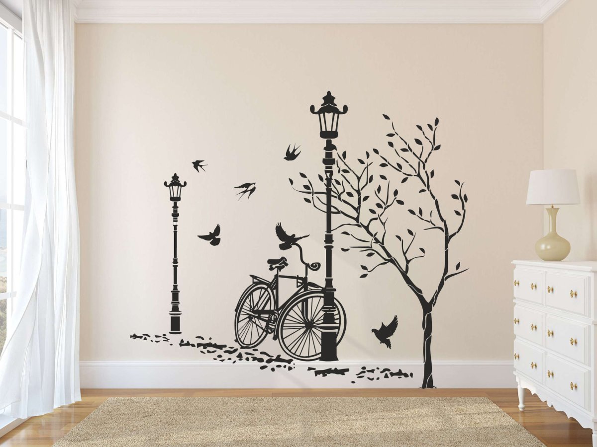 Декор стен через трафарет