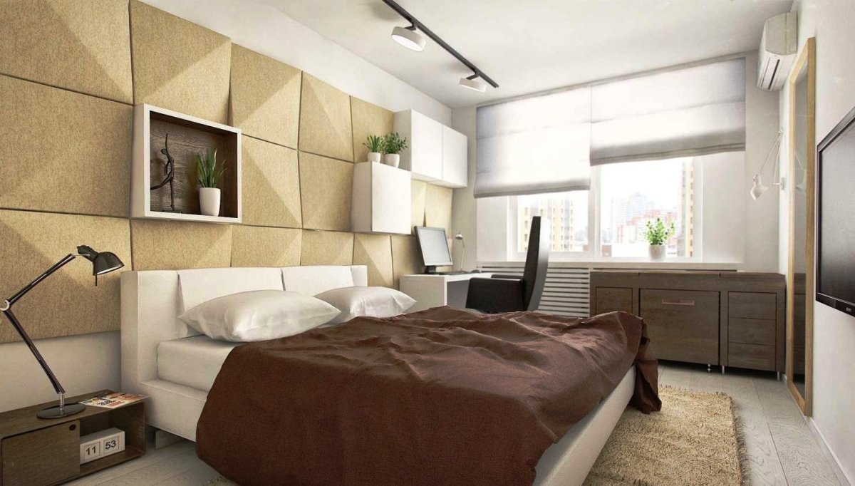 Спальня в хрущевке с балконом