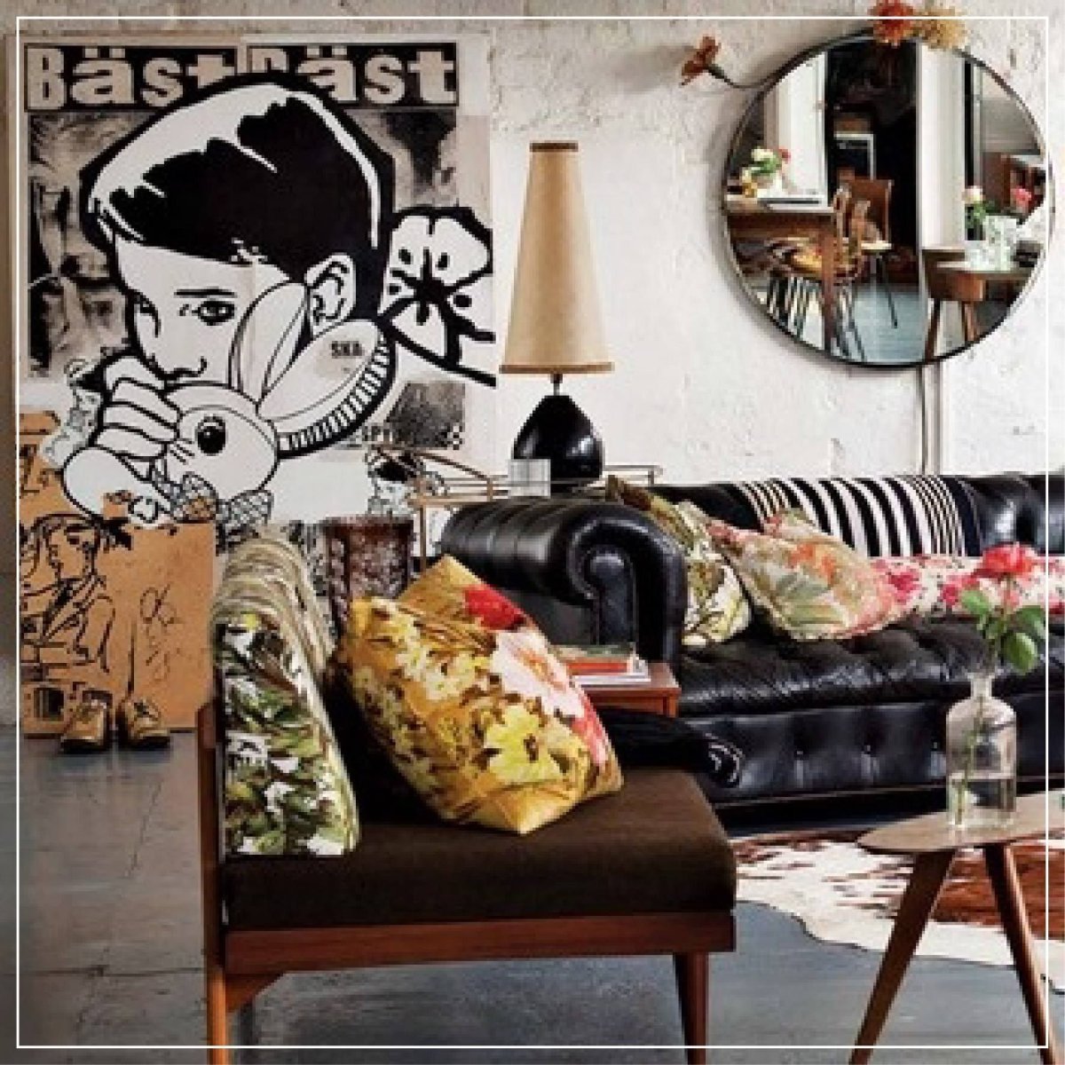 Декор стен в стиле ретро