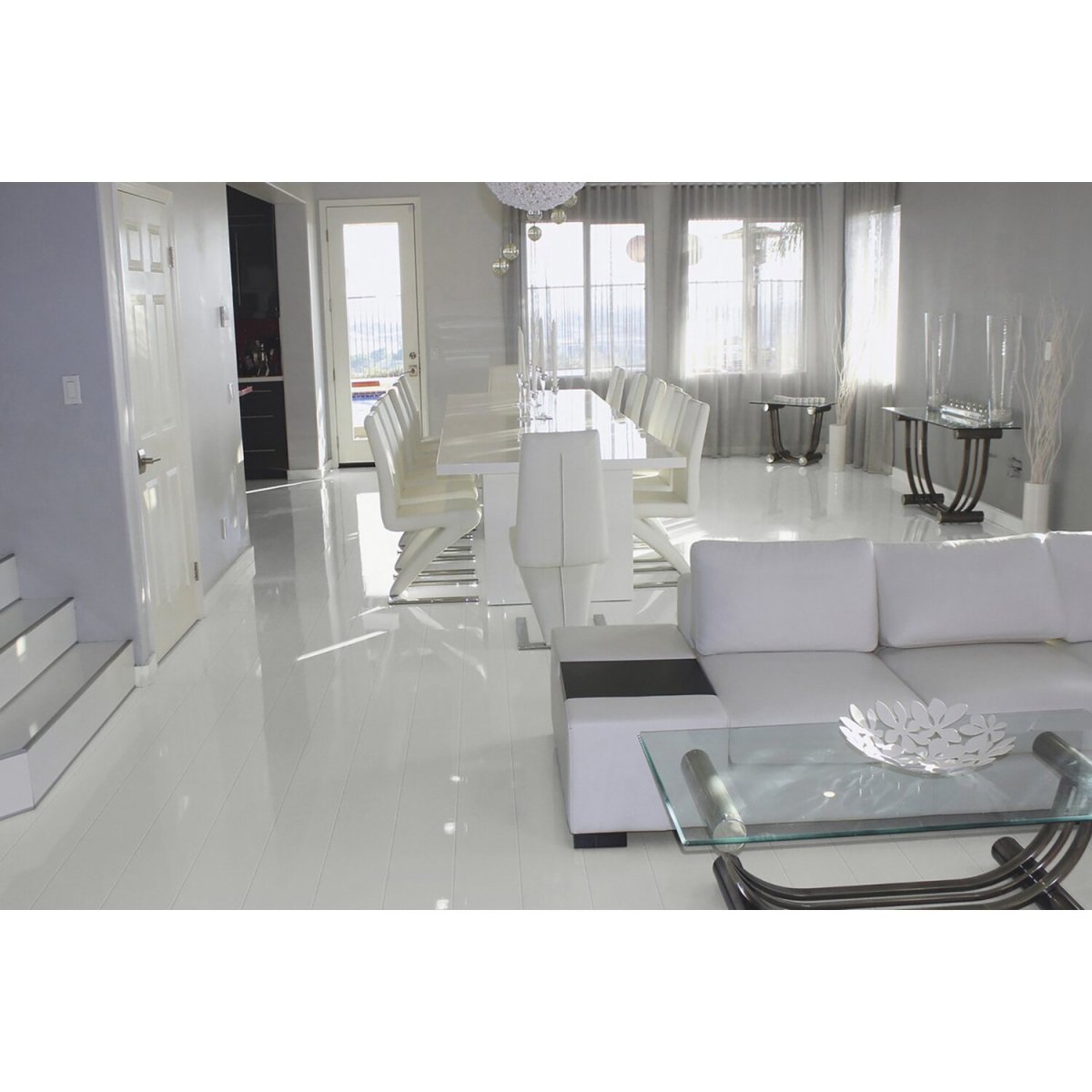 Ламинат белый глянец