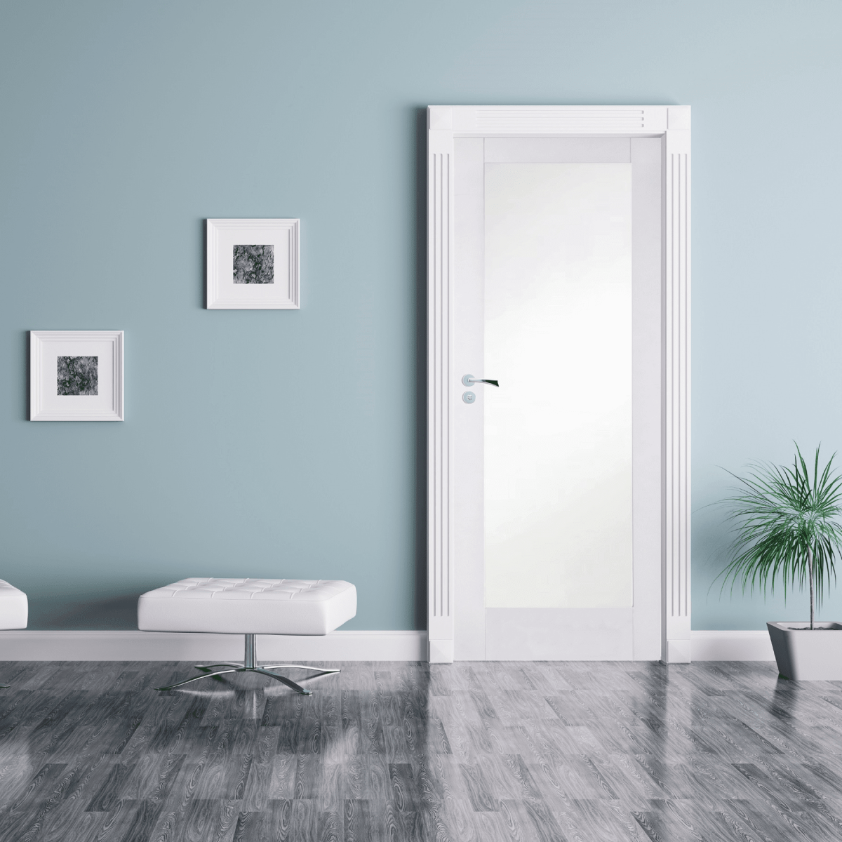 Белая стена с дверью