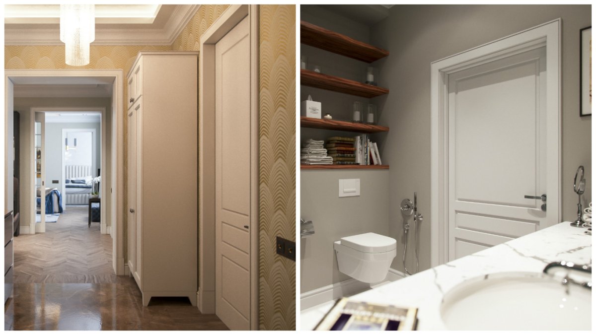 Белые филенчатые межкомнатные двери