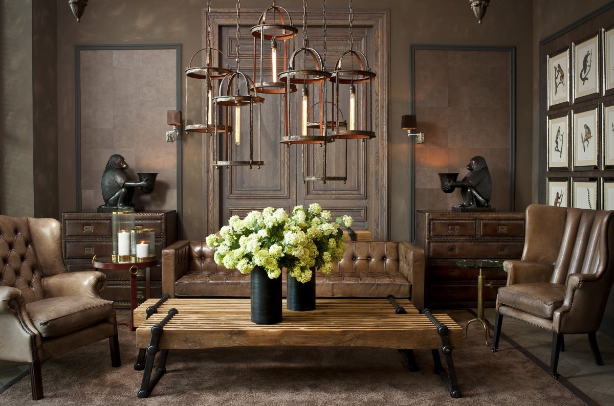 Декор в стиле лофт гостиная