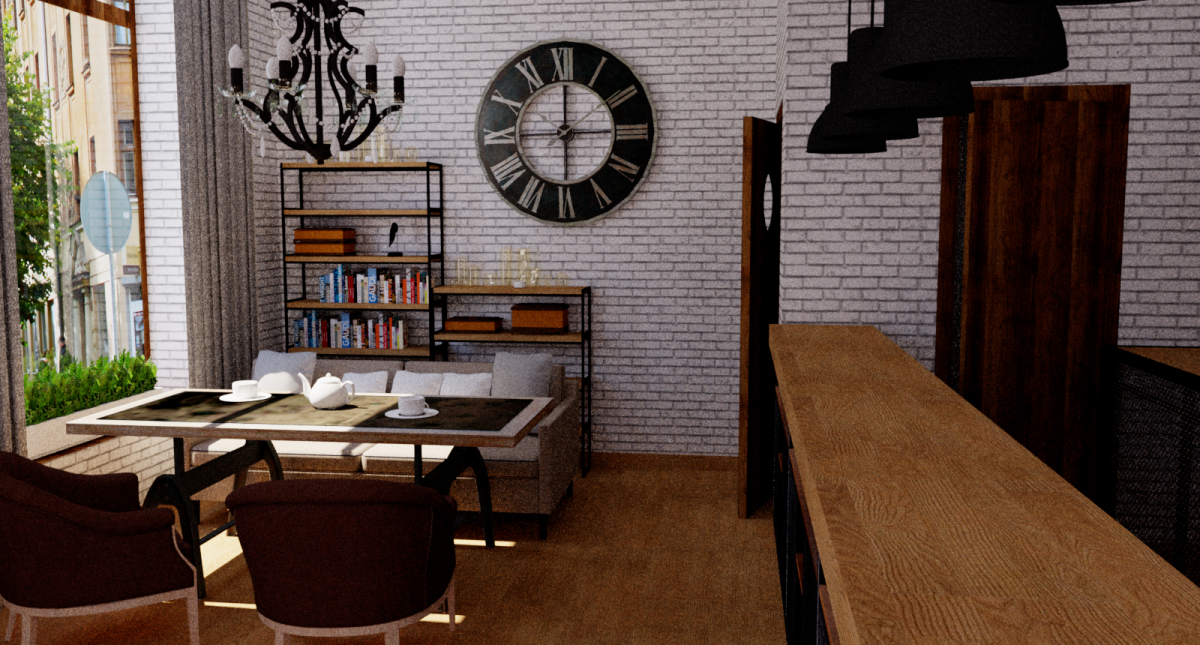 Маленькое кафе в стиле лофт