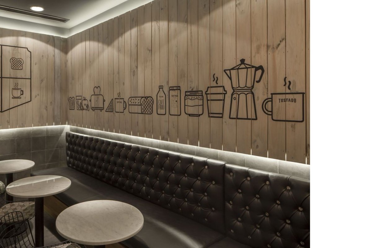 Отделка стен в кофейне
